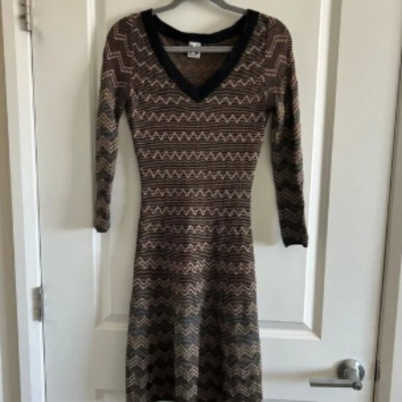 MISSONI Stripped Knee-Length Dress Size 4 - Picture 1 of 5